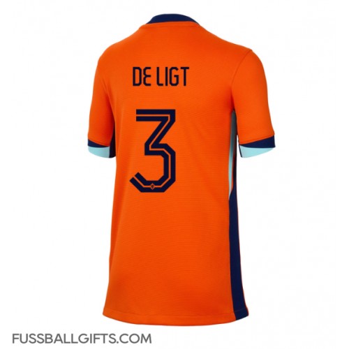 Niederlande Matthijs de Ligt #3 Fußballbekleidung Heimtrikot Damen EM 2024 Kurzarm